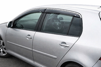 Volkswagen Golf 5 2003–2009 Raamwinddeflectoren met chroomlijst (HB, 4 stuks, Niken) foto 1