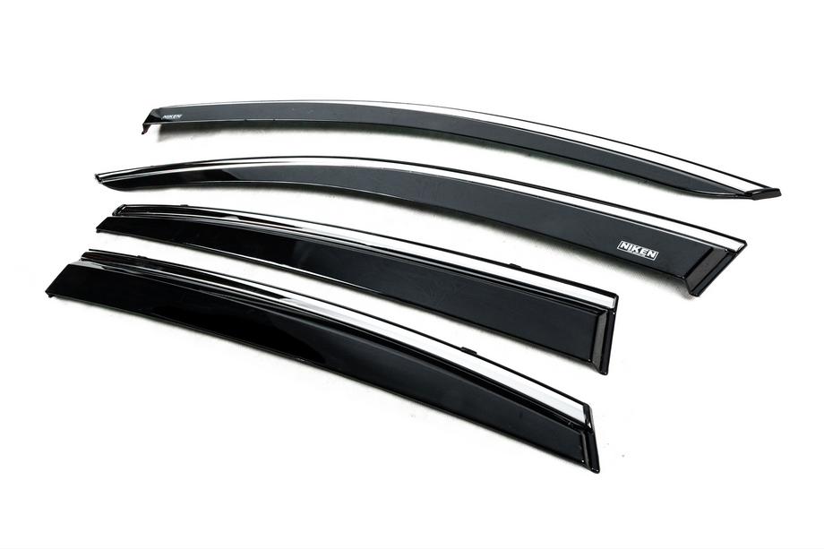 Subaru XV 2017–2023 Raamwindschermen met chromen sierlijst (set van 4, Niken) Foto 2