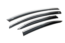 Honda Civic Sedan VIII 2006–2011 Raamwindschermen met chromen sierlijst (set van 4, Niken) foto 3