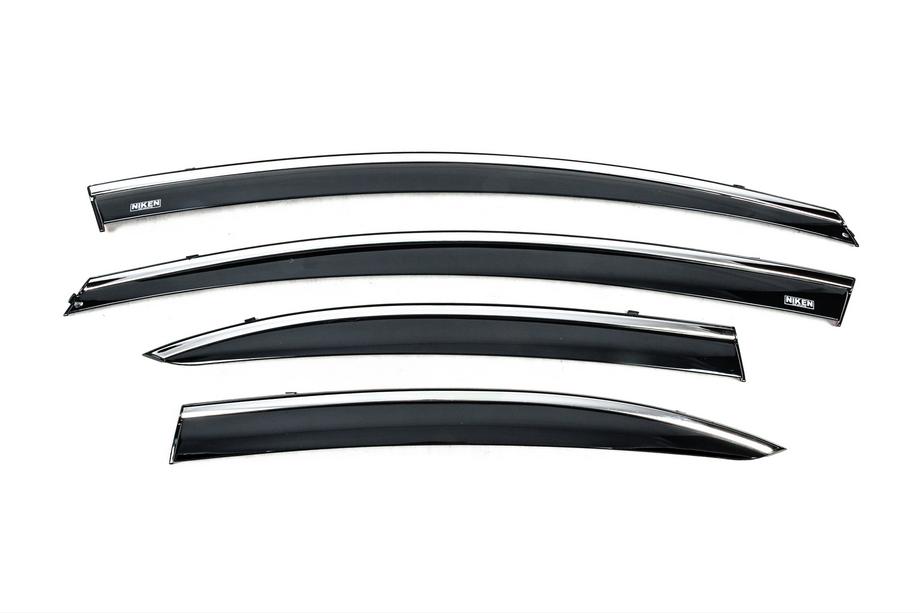 Honda Civic Sedan VIII 2006–2011 Raamwindschermen met chromen sierlijst (set van 4, Niken) Image