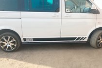 Volkswagen T5 Transporter 2003–2010 Sidebars Black (2 st., RVS) foto 10