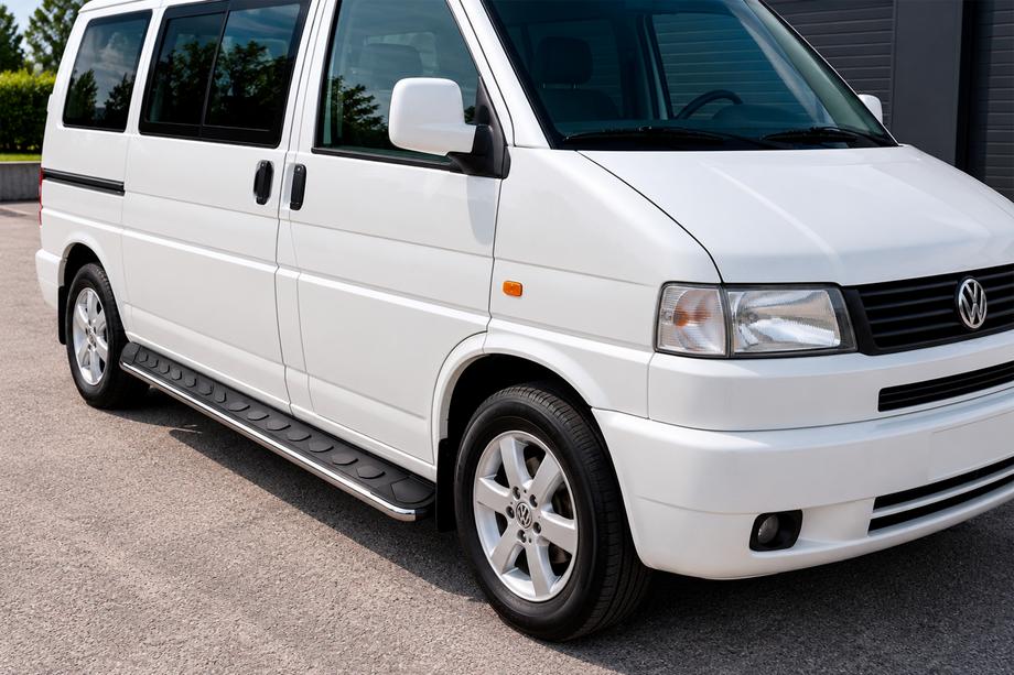 Volkswagen T4 Transporter 1990–2003 Maydos V1 zijtreden (set 2 stuks, aluminium + RVS) Korte wielbasis Image