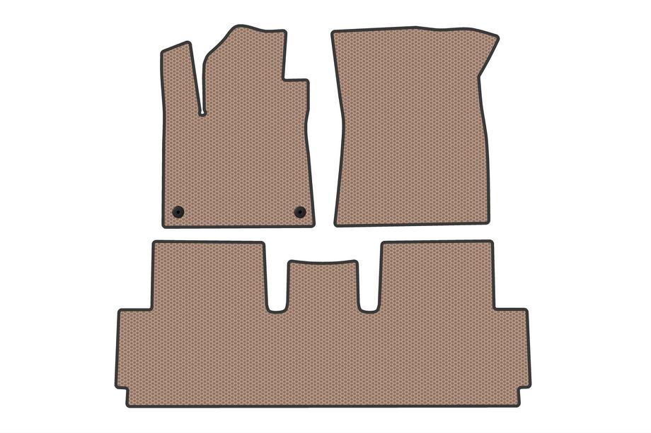 Citroen C-4 Picasso 2013–2022 Carsuit rubberen automatten (voor Grand, 2 rijen, beige) Image