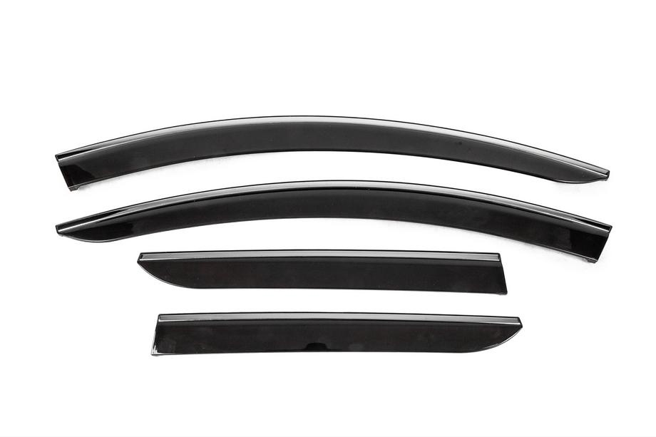 Dacia Duster 2018–2024 Raamdeflectoren met chromen sierlijst (4 stuks, Sunplex Chrome) Image