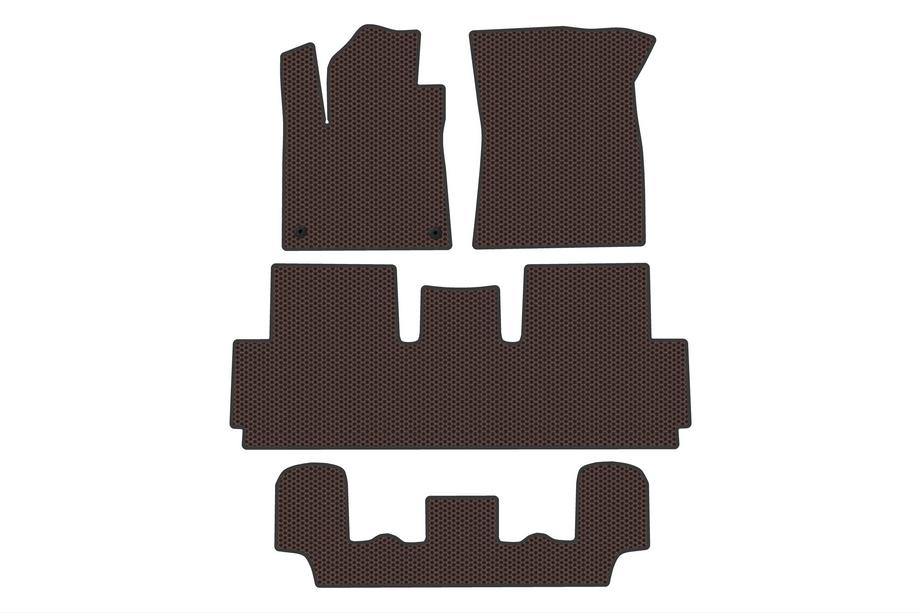 Citroen C-4 Picasso 2013–2022 Rubberen automatten Carsuit (voor Grand, 3 rijen, bruin) Image