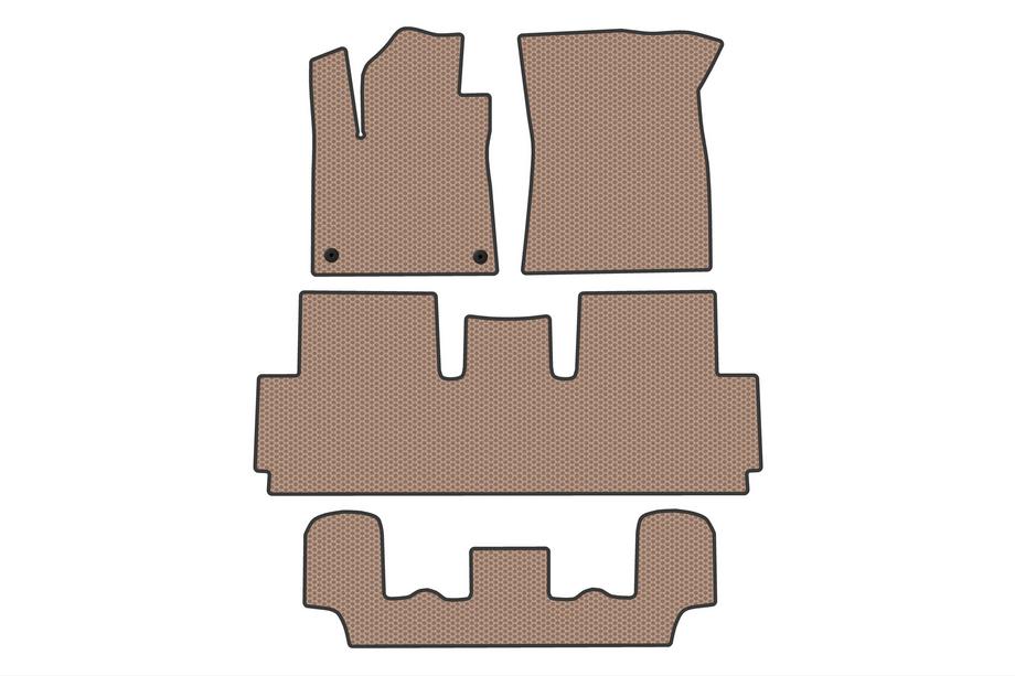 Citroen C-4 Picasso 2013–2022 Rubberen matten Carsuit (voor Grand, 3 rijen, beige) Image