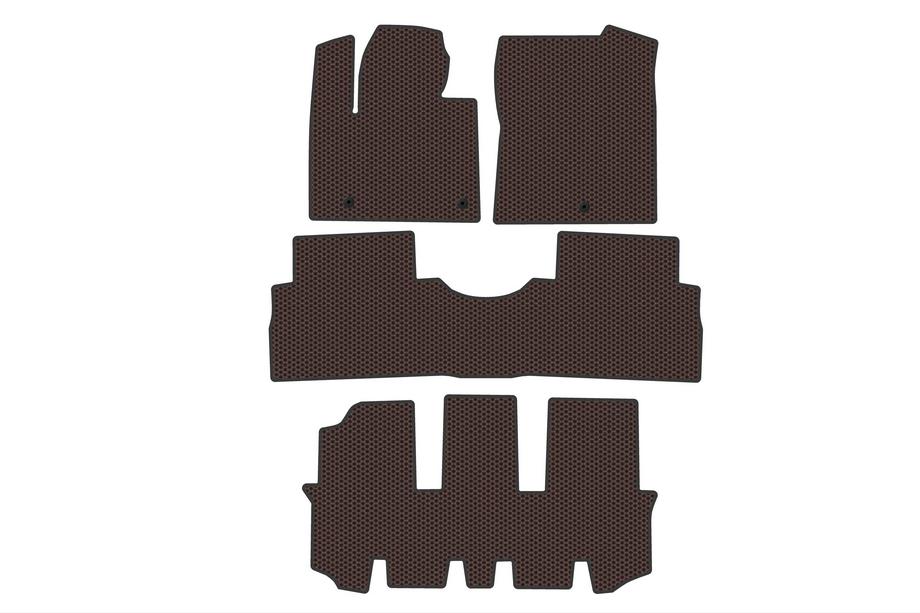Hyundai Santa Fe 4 2018–2023 Rubberen automatten Carsuit (3 rijen, bruin) Image