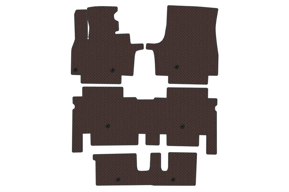 KIA EV9 Rubberen automatten Carsuit (3 rijen, bruin) Image