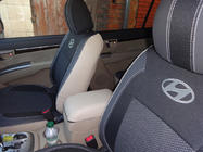 Hyundai Santa Fe 2 2006–2012 Autostoelhoezen (kunstleer↗stof, Premium) foto 7