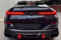 BMW X6 G06 2019–2027 Achterbumperdiffuser met LRT uitlaattips (voor M-Sport 2023+, Carbon) foto 1