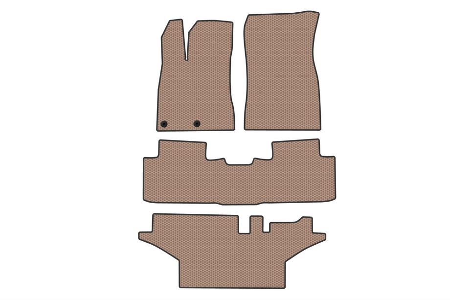 Peugeot 5008 2024– Rubberen automatten Carsuit (3 rijen, Beige) Image