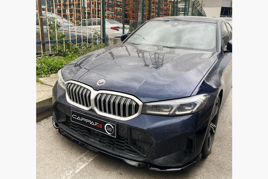 BMW 3 Serie G20/G21 2018– Frontbumper lip EuroCap V1 (voor M-Performance 2022-, hoogglans zwart) Image