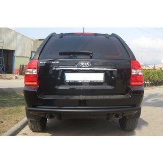 Achterbeschermbeugel AK002 Black (RVS) Kia Sportage 2004–2010 foto 1