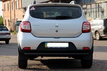 Dacia Sandero 2013–2020 Achterbeschermbeugel AK002 Black (RVS) foto 6