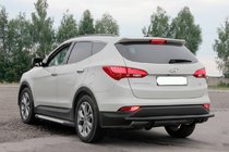Hyundai Santa Fe 3 2012–2018 Achterbeschermbeugel AK002 Black (RVS) foto 2