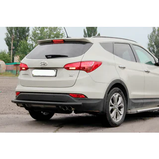 Achterbeschermbeugel AK002 Black (RVS) Hyundai Santa Fe 3 2012–2018 foto 1
