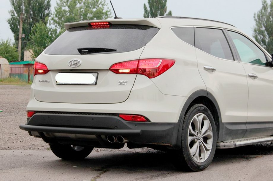 Hyundai Santa Fe 3 2012–2018 Achterbeschermbeugel AK002 Black (RVS) Image
