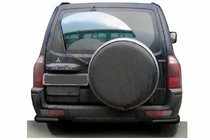 Mitsubishi Pajero Wagon III 1999–2006 Achterbeschermbeugel AK003 Black (RVS) foto 1
