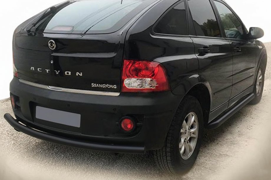 SsangYong Action 2005–2018 Achterbumperbeschermer AK002 Black (RVS) Image
