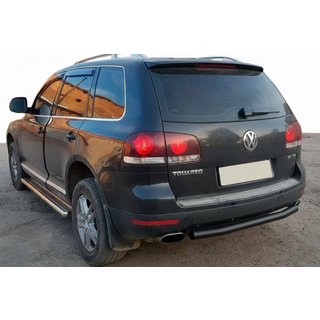 Achterbeschermbeugel AK002 Black (2 st., RVS) Volkswagen Touareg 2002–2010 foto 1
