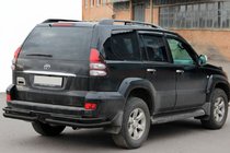Toyota Land Cruiser Prado 120 2002–2009 Achterste dubbele hoekbeugels AK003-1 Black (2 stuks, RVS) foto 1