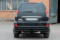 Toyota Land Cruiser Prado 120 2002–2009 Achterste dubbele hoekbeugels AK003-1 Black (2 stuks, RVS) foto 2