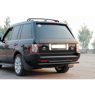Achterbumperbeugel AK002-Dubbel Black (RVS) foto 1