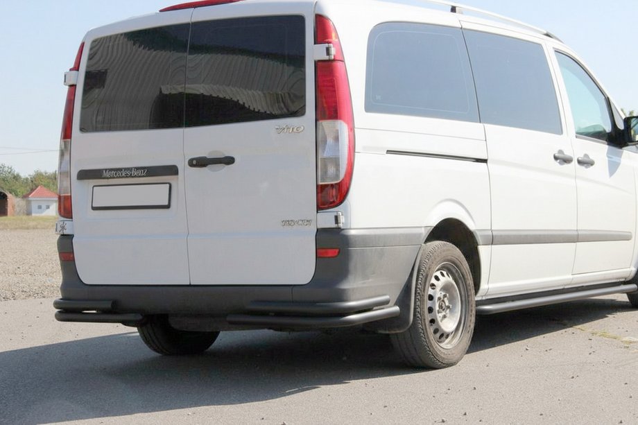 Mercedes Vito W639 2004–2014 Achterhoekbeschermers AK003-Double Black (2 st., RVS) Image