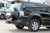 Mitsubishi Pajero Wagon IV 2006–2021 AK003 achter rollbar dubbel zwart (RVS) foto 2