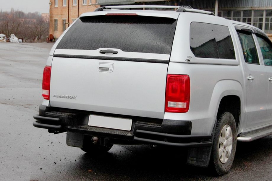 Volkswagen Amarok 2010–2022 Achterhoekbeschermers AK003-Double Black (2 st., RVS) Foto 1