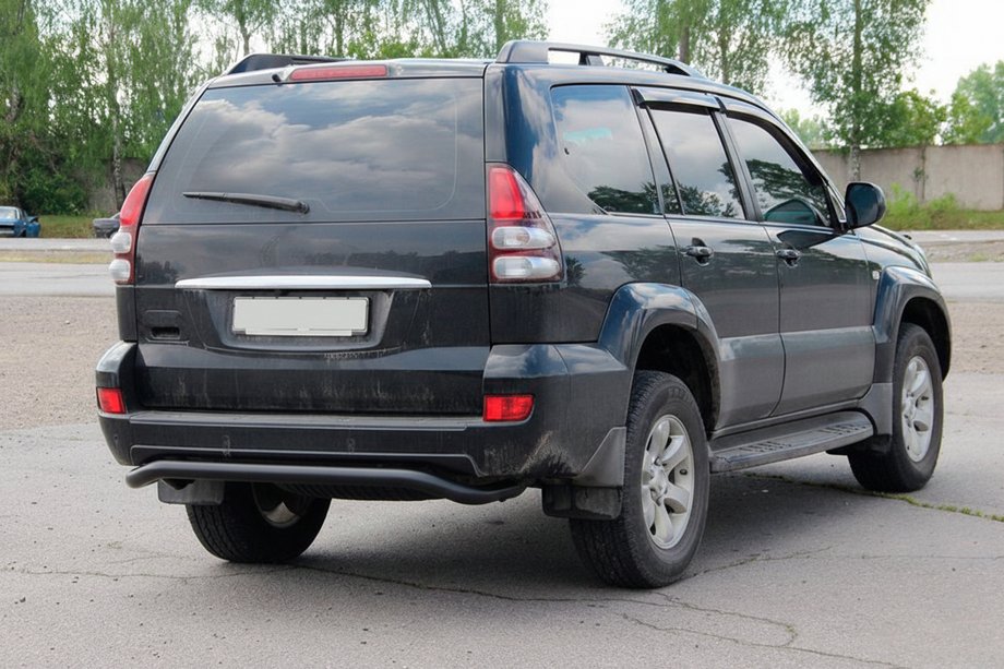 Toyota Land Cruiser Prado 120 2002–2009 Achterbeschermbeugel AK008 Black Foto 1