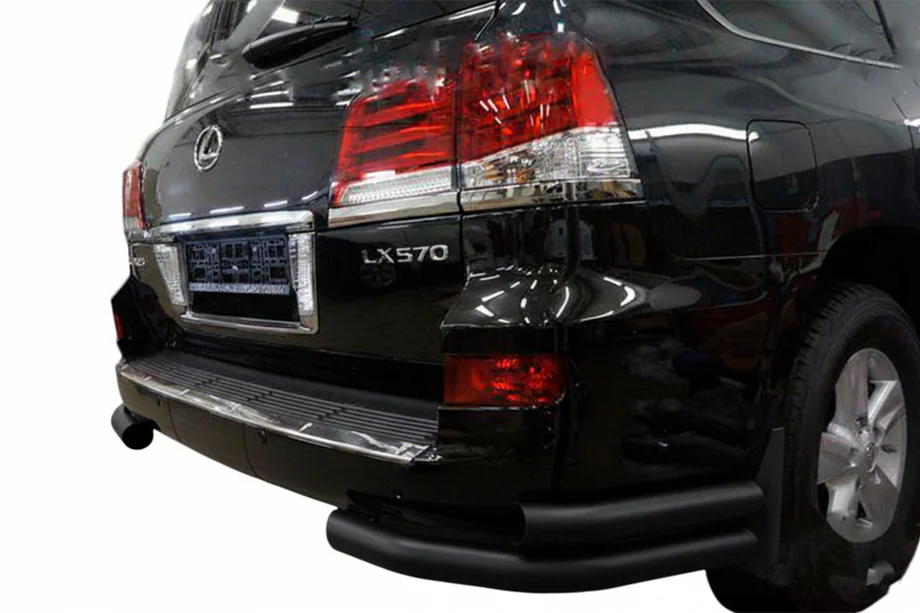 Lexus LX570/450d 2008–2022 Achter dubbele hoekbeugels Black (RVS) Image