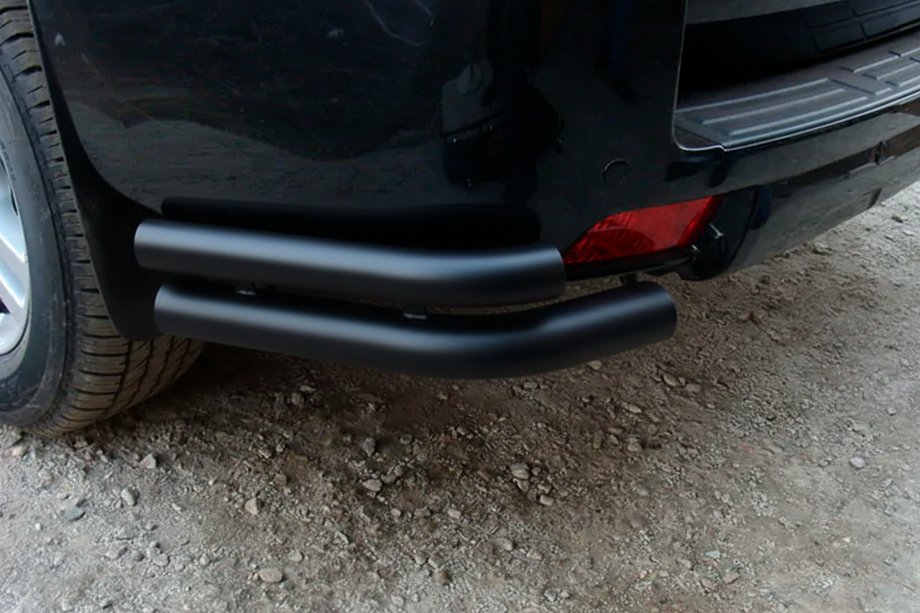 Toyota Land Cruiser Prado 150 2009–2023 Achterhoekbeugels AK003-Подвійний Zwart (RVS) Foto 3