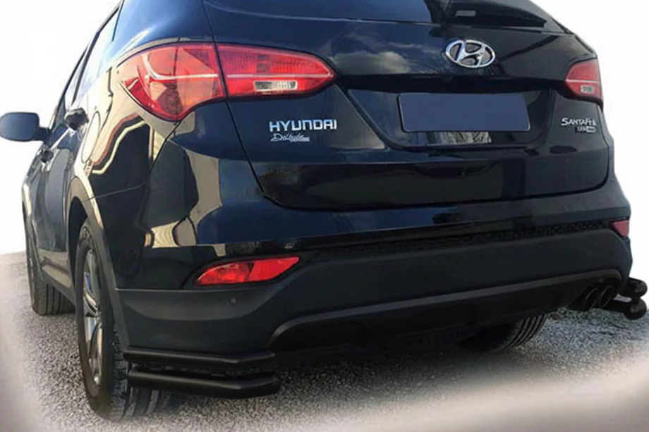 Hyundai Santa Fe 3 2012–2018 Achterhoekbeugels AK-003-Double Black (RVS) Image