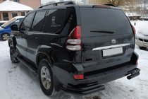Toyota Land Cruiser Prado 120 2002–2009 Dubbele achterhoekbeugels AK003-2 Black (2 st., RVS) foto 3