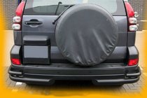 Toyota Land Cruiser Prado 120 2002–2009 Dubbele achterhoekbeugels AK003-2 Black (2 st., RVS) foto 4