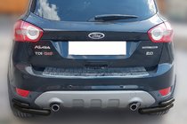 Ford Kuga 2008–2013 Dubbele achterhoekbeugels AK003-double Black (2 stuks, RVS) foto 1