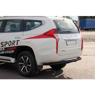 Achterbeschermbeugel AK005 Black (RVS) Mitsubishi Pajero Sport 2015– foto 1