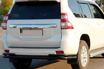 Toyota Land Cruiser Prado 150 2009–2023 Achterbeschermbeugel AK005-2 Black (RVS) foto 5