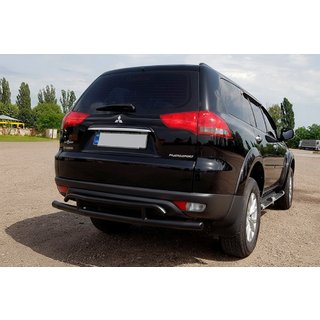 Achterbeschermbeugel AK002-2 Black (2 stuks, RVS) Mitsubishi Pajero Sport 2008–2015 foto 2