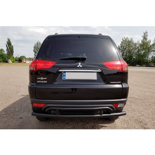 Achterbeschermbeugel AK002-2 Black (2 stuks, RVS) Mitsubishi Pajero Sport 2008–2015 foto 1