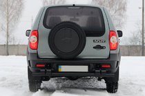 Chevrolet Niva 1998–2020 Achterbeschermbeugel AK015 Black (RVS) foto 2