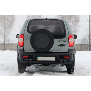 Achterbeschermbeugel AK015 Black (RVS) Chevrolet Niva 1998–2020 foto 2