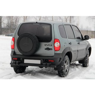 Achterbeschermbeugel AK015 Black (RVS) Chevrolet Niva 1998–2020 foto 1