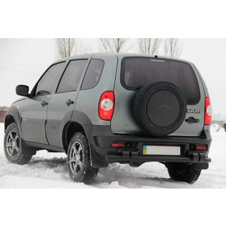 Achterbeschermbeugel AK015 Black (RVS) Chevrolet Niva 1998–2020 foto 3