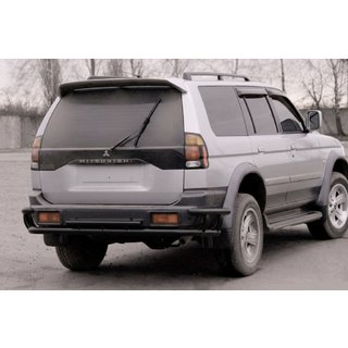 Achterbeschermbeugel AK005-2 Black (RVS) Mitsubishi Pajero Sport 1996–2007 foto 1