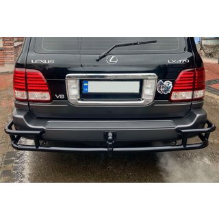 Achterbeschermbeugel AK009-15 Black (RVS) Lexus LX470 1998–2007 foto 3