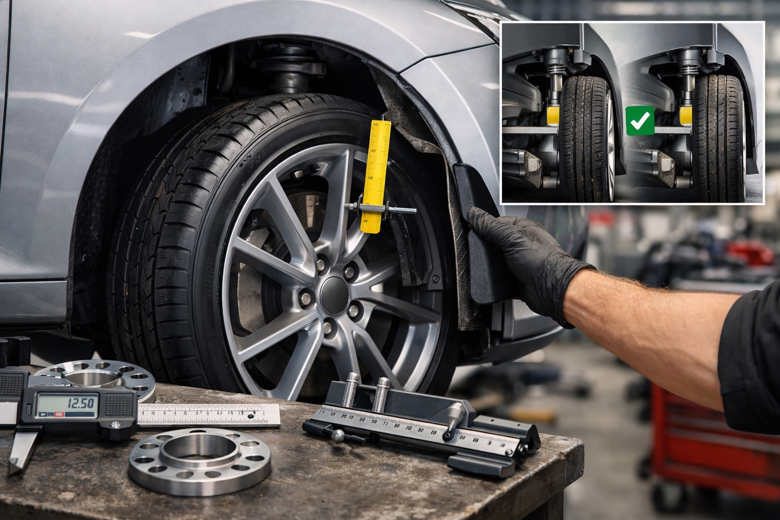 Wielen en fitment: velgen/ET, breedte en spacers — zonder aanlopen
