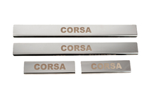 Opel Corsa E 2015–2019 Carmos dorpellijsten (set 4 stuks, RVS) foto 1