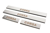 Opel Corsa E 2015–2019 Carmos dorpellijsten (set 4 stuks, RVS) foto 2